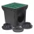 12" x 12" Square 2-Outlet Drainage with Green Grate Catch Basin Kit | RBDDB12KITG
