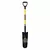 16" Blade 10 ga Premium Fiberglass Handle Drain Forward Turned Step Spade Shovel | STR49777