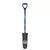 16" Blade Blue Industrial Grade Fiberglass Handle Forward Turned Step Drain Spade | STRSVDD46