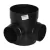 6-1/2" x 7-7/8" 2-Outlet Black For Spee-D Basins 90 Degrees Outlet | NDS250