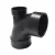 3" x 3" x 2" Black ABS 90 Degrees with Low Heel Inlet Elbow | DWA90332LHI