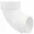 1-1/2" Spigot x Hub White PVC 90 Degrees 1/4 Bend Street Elbow | DWP90ST015