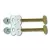 1/4" x 2-1/4" Solid Brass (2) Nickel-Plated Open End Nuts Closet Bolt Set | EZE40019