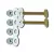 1/4" x 2-1/4" Solid Brass (4) Nickel-Plated Open End Nuts Closet Bolt Set | EZE40021