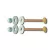 1/4" x 3-1/2" Brass (2) Nickel-Plated Open End Nuts Closet Bolt Set | EZE40025