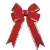 36" Red Velvet 4-Loop UV Protected with Silver Trim Decorative Bow | HBLBWRSLV36
