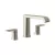 6-15/16" Metal Brushed Nickel 2-Handle Low Arc Roman Tub Faucet | MONT908BN