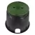 10" Round Black Box Water Standard with Overlapping Bolt-Down Green Cover Valve Box | NDB111BCBW