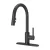 1/2" NPSM 16-3/8" Metal Matte Black 1-Handle Stellen Series Pull-Down Kitchen Faucet | PPFLG529SAB