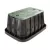 33.1" x 23.9" Rectangular Black Irrigation Control Valve Super Jumbo with (2) Lock Purple Lid Valve Box | RBBVBSPRPH