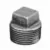 3/4" Male Threaded Black Malleable Iron Square Head Cored Plug | TFBP007