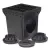 9" x 9" Square 2-Outlet with Black Grate Drainage Catch Basin Kit | RBDDB9KITB