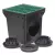 9" x 9" Square 2-Outlet with Green Grate Drainage Catch Basin Kit | RBDDB9KITG