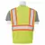 Safety Vest, Large Polyester Hi-Viz Lime S383P Series Multi-Pocket with Contrasting Tape Type R Class 2