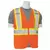 Safety Vest, Large Polyester Hi-Viz Orange S383P Series Multi-Pocket with Contrasting Tape Type R Class 2