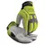 Goatskin Leather Hi-Vis Lime Green/White Hook and Loop Neoprene Cuff Padded Mechanics Gloves | YLS2980