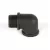 1.31" x 1" Black on Brass For Wall Wash LED/Landscape Accent Light Rod L-Coupler | WAC5000LCOBK