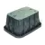 33.1" x 23.8" x 15" Rectangular Plastic Black Super Jumbo with (2) Lock Green Lid Valve Box | RBBVBSPRH