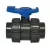 Ball Valve, 2"Threaded x Socket 150 psi T-Handle PVC 801 True Union