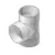 Tee, 3"Hub x Hub White PVC Straight