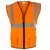 High Visibility Surveyors Safety Vest, Large Polyester Hi-Viz Orange Zipper 2 Pocket Reflective | 692-2209
