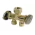 1-Piece Dual Shut-Off Stop Brass 1/2" x 3/8" x 1/4" Compression x Compression x Compression | CR1900DVSX R