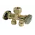 1-Piece Dual Shut-Off Stop Brass 1/2" x 3/8" x 3/8" Compression x Compression x Compression | CR1901DVSX R