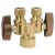 1-Piece Dual Shut-Off Stop Brass 1/2" x 3/8" x 3/8" Compression x Compression x Compression | KTCR1901DVSX R