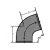 45 Degrees Elbow, 3" No-Hub Ductile Iron | 7340_alt