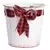 Gardener Select 5" Zinc Planter White with Red Bow 5.1"x5.1"x4.9"