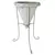 Gardener Select 23"x13" Black Wire Plant Stand with White Willow Cone Basket with Plastic Liner