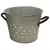 Gardener Select 8" White Metal Planter with Dot Design & Handles