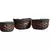 Gardener Select 3pc Round Wood Planter Two Tone Brown/Grey w/ Plastic Liner