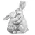 MCarr 13" Kissing Rabbits White
