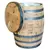 Real Wood 26"x26" Whole Whiskey Barrel With Liner