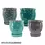 MCarr 8PC Hammered Pot W/Saucer Set Mix Colors