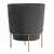 Bloem 10" Hopson Planter Charcoal With Metal Stand