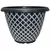 Southern Patio 13" Quilted Bell Planter Black & White