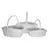 Gardener Select 3pc White Wood Oval Flower Basket Planter 8/CS