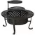 Gardener Select 36"x36"x26.7" Round Fire Pit Table Black w/Swing Arm Cooking Grid, Metal Cover & Poker