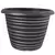 Grower Select 13.00 Stout Round Full Rings Silver Brush on Black 2.94gal 15/CS - 13.3in OD x 9.5in H x 8in BD