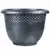 Grower Select 17.72 Fancy Roll Rim Pot Black / Silver Wash 28 Liter 7.4gal Bulk 690/PL - 17.72in OD X 12.6in H LF1106