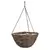 Panacea 14" Black Rattan Natural Hanging Basket