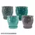 MCarr 4PC Hammered Pot W/Saucer Set Mix Colors