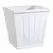 20 Inch White Resin Beadboard Square Planter