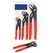Water Pump Plier Set, 7-1/4" x 10" x 12" Chrome Vanadium Electric Steel High Tech
