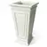 Algreen 27" Covington Square Taper Self Water Planter White