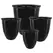 MCarr 16PC Tall Round Planter Plt Glossy Black