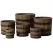 MCarr 6pc Whiskey Barrel Planter Set Brown Oak