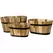 Devault 3pc Set Oval Planters Light Oil Stain